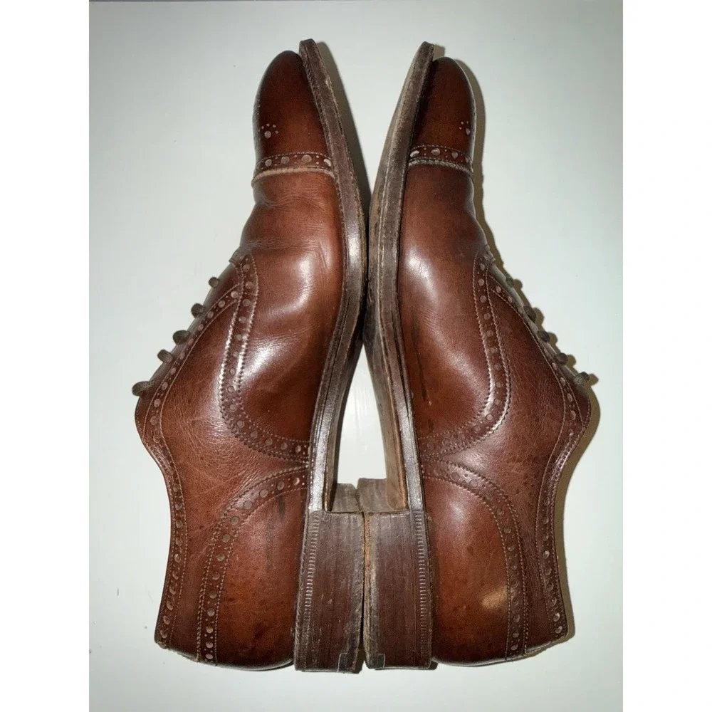 Church's Men's Brown Leather Dress Shoes Brogue Oxford US Sz 10.5 Narrow England